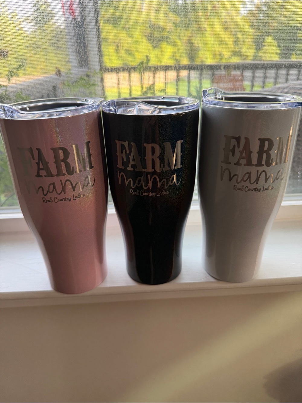 Farm Mama 27 ounce Insulated Cups Slider lids
